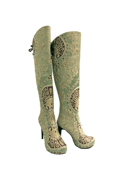 Zeyzani Mint Green Sultan Boot  Final Sale