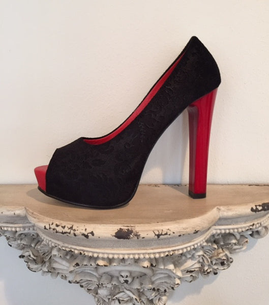 Zeyzani Red Heel Pump Final Sale