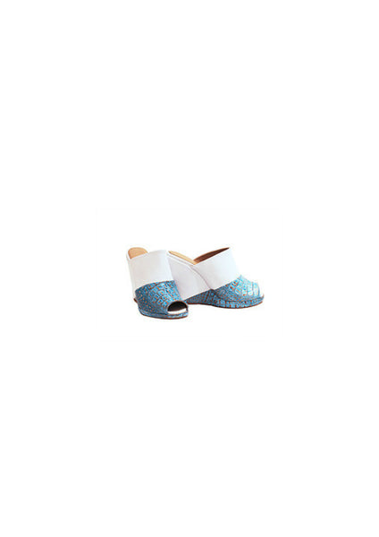 Zeyzani Turquoise Slip Wedge Final Sale